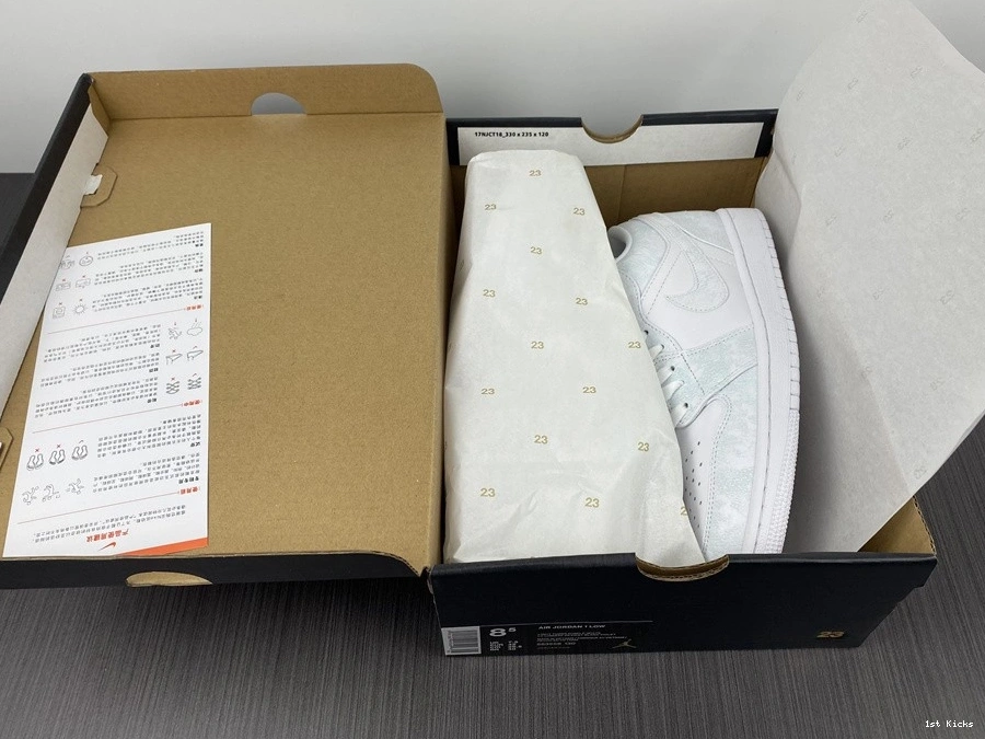 White Tumbled - 553558-130 1 Low Jordan Triple Leather 0321